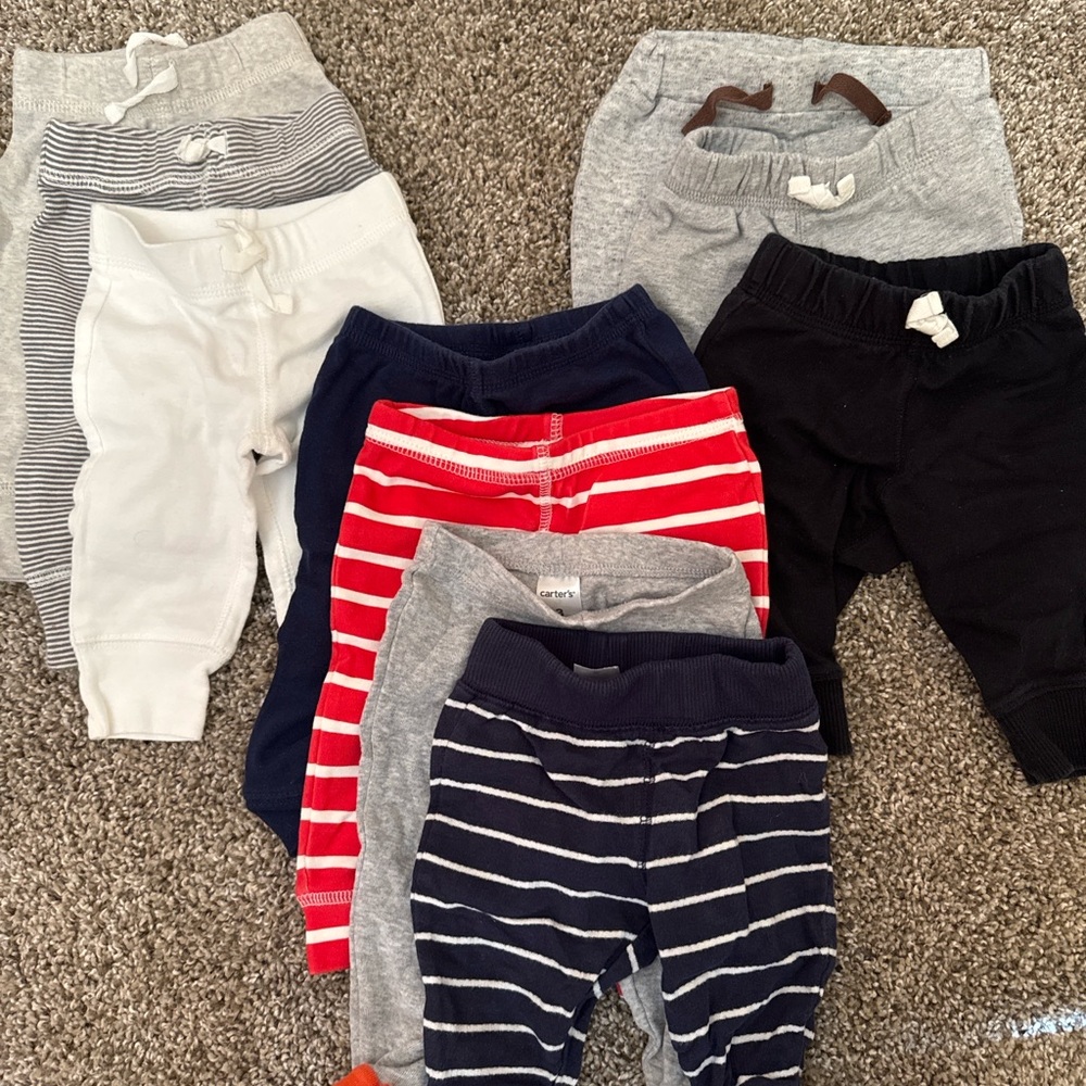 Carter’s - Baby Boy Pants Lot – 0–3 Months – 10 Pairs